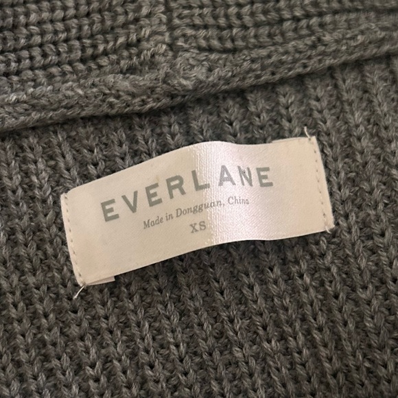 Everlane The Chunky Knit Wool Cardigan in Charcoal Gray Sz XS - Picture 11 of 12